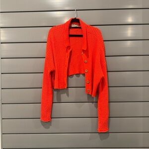 Urban Outfitters Fiery Orange Knit Sweater